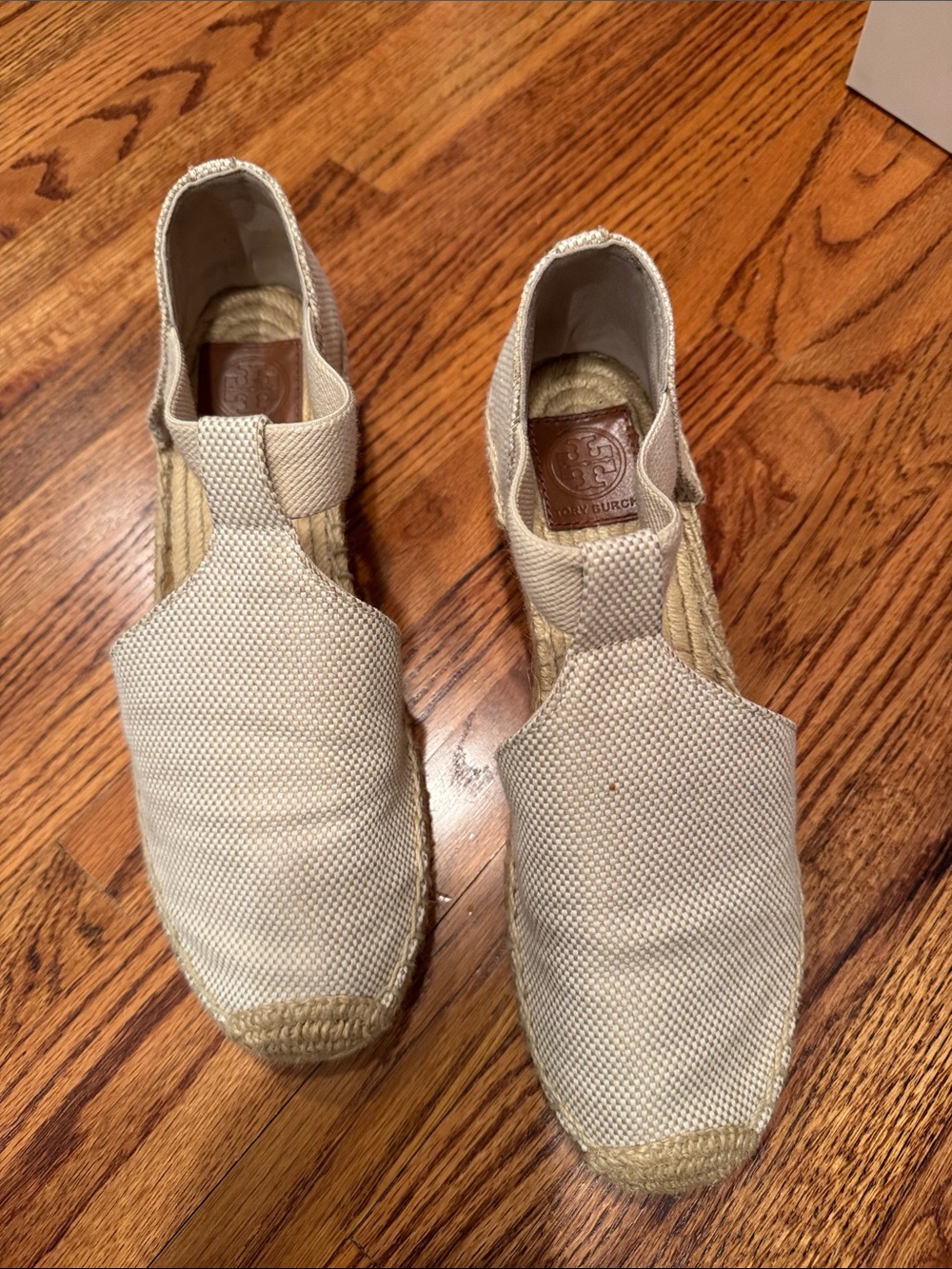 Tory Burch Cream Espadrille Slip-On Flats